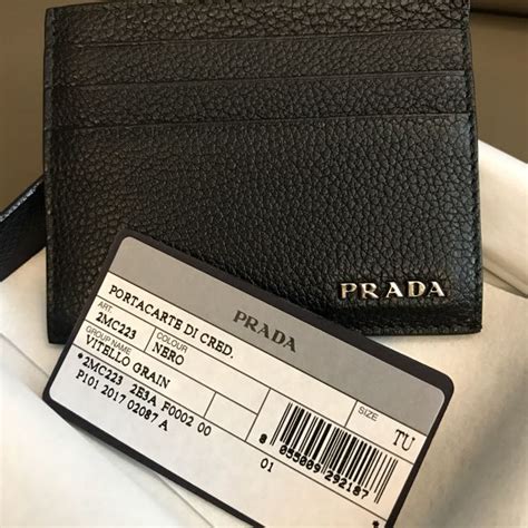 vitello grain prada wallet|Prada Vitello Grain Calf Leather Card Case Holder Wallet, Black .